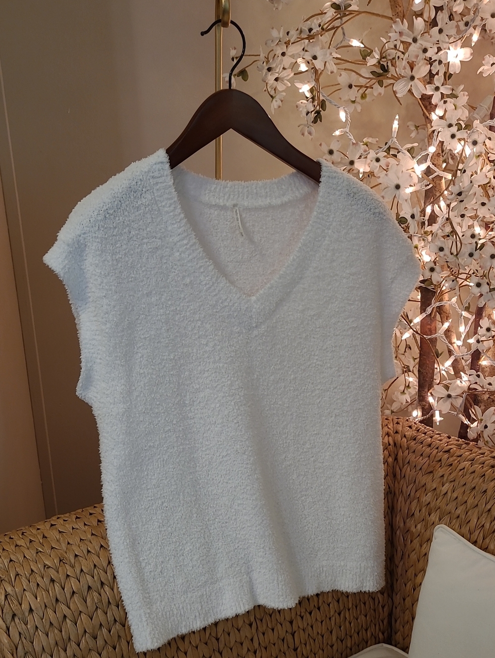 Cozy V-Neck Bouclé Sweater
